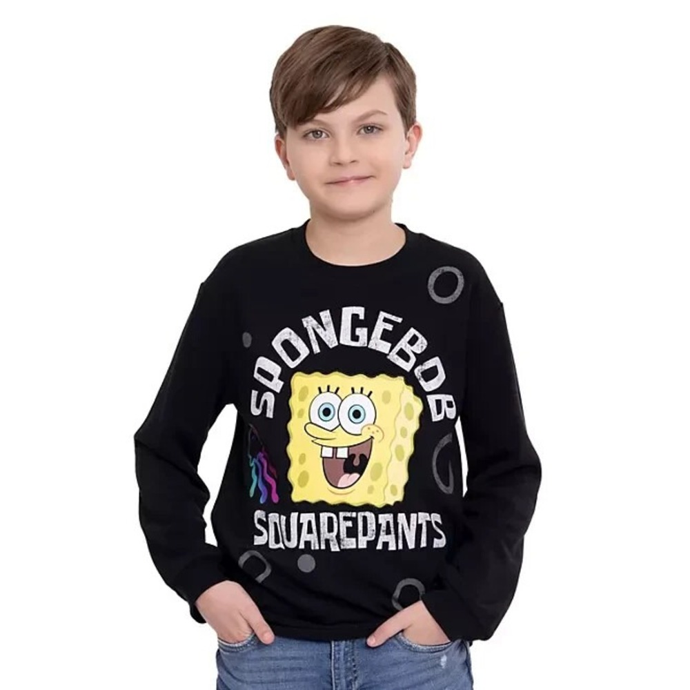 SpongeBob SquarePants Boys Crewneck Sweatshirt Black Size M 8 Pullover